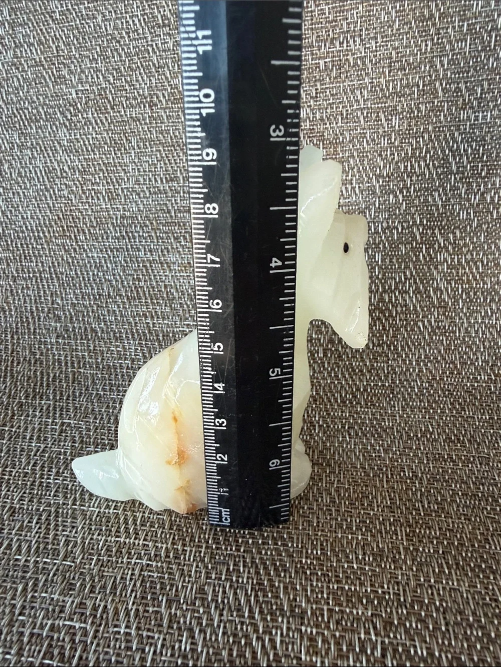 Two Vintage Scottie Dog Figurines Black Resin & White Carved Marble Onyx Stone